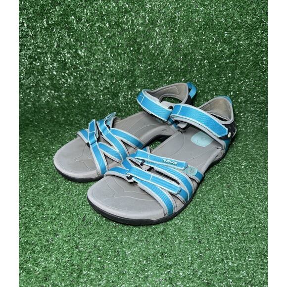 Teva Tirra 4266 Strappy Sports Hiking Sandals Blue Grey Hook & Loop Women Size 8 - Picture 3 of 9